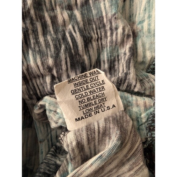 David Cline Blue Brown Abstract Roll Tab Snap Front Top Shirt Size Medium - Picture 8 of 10